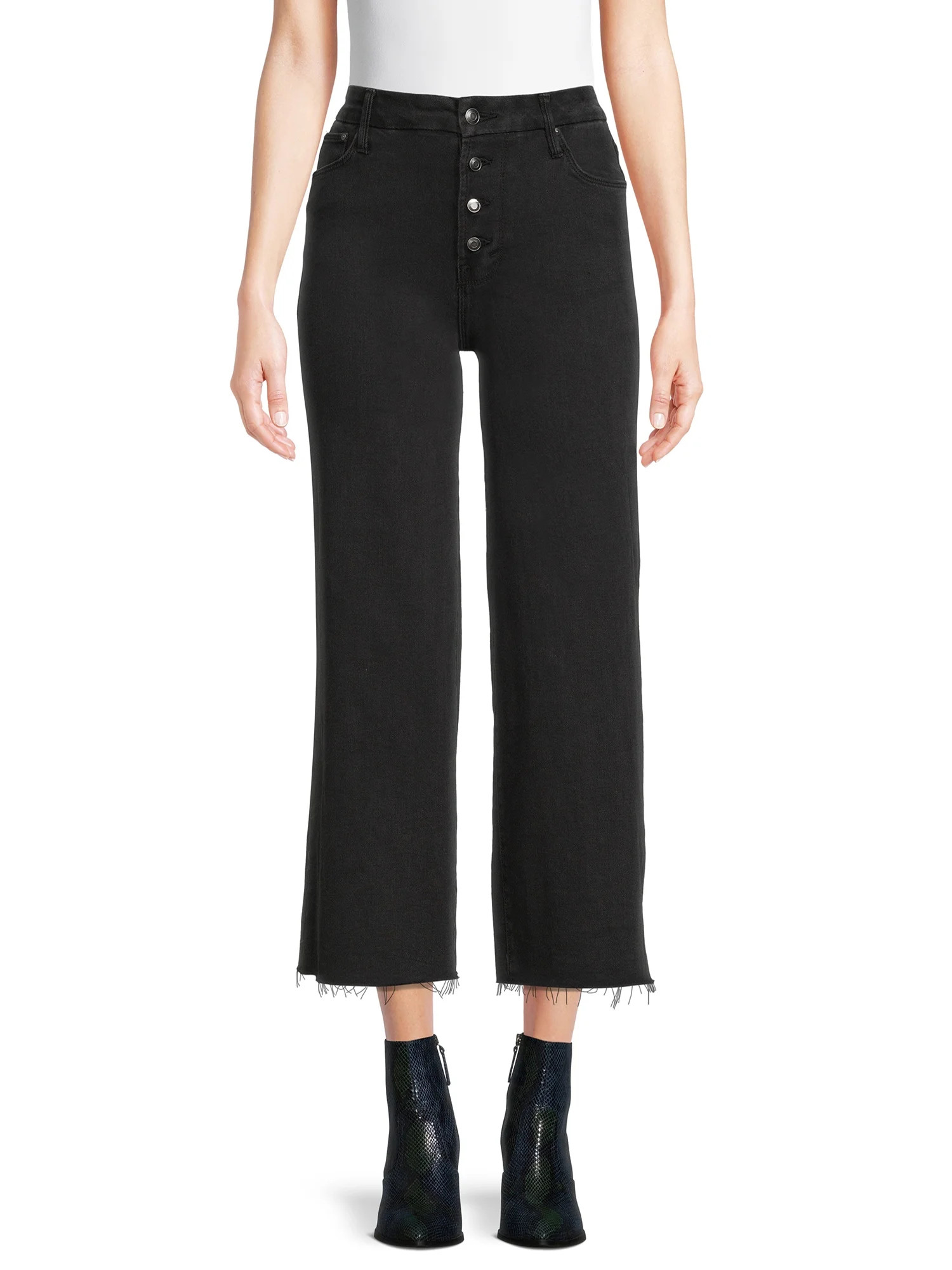 Time and Tru Women's High Rise Wide Leg Crop Jean | Walmart (US)