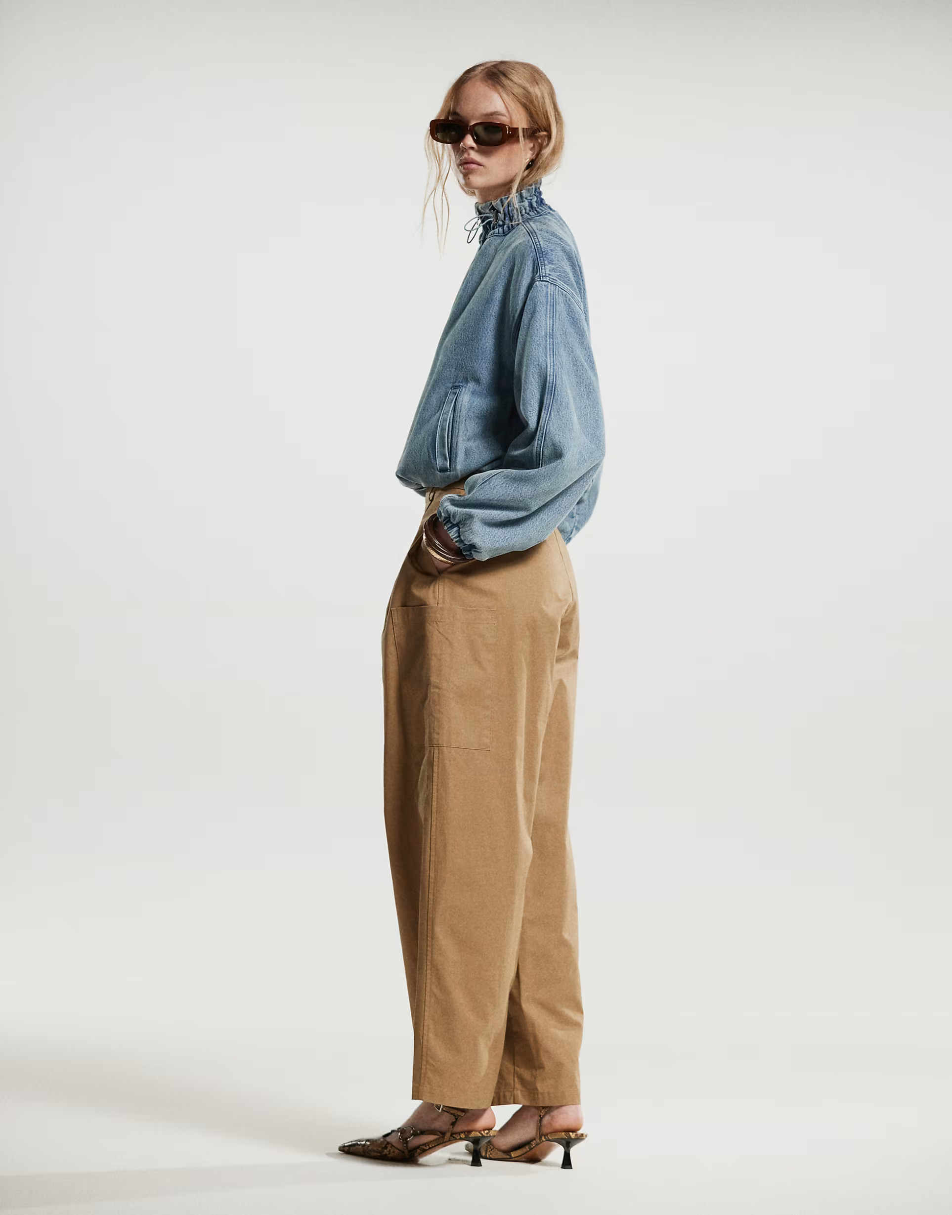 ASOS DESIGN barrel trousers with pocket detail in camel | ASOS (Global)