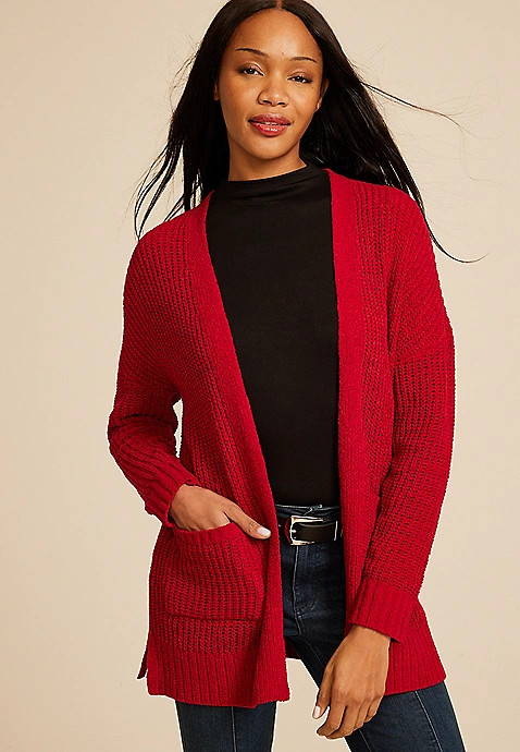 Chenille Open Front Cardigan | Maurices