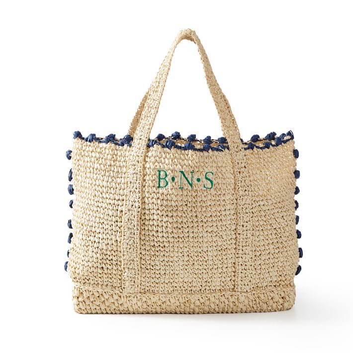 Pom Pom Straw Beach Tote | Mark and Graham