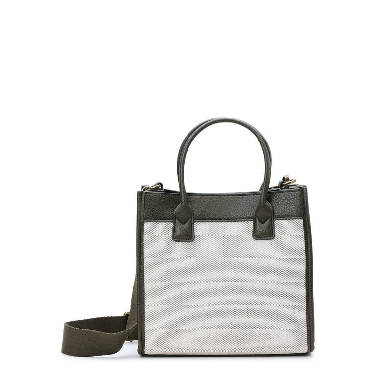 Time and Tru Women's Canvas Mini Tote Bag with Removable Strap, Natural - Walmart.com | Walmart (US)
