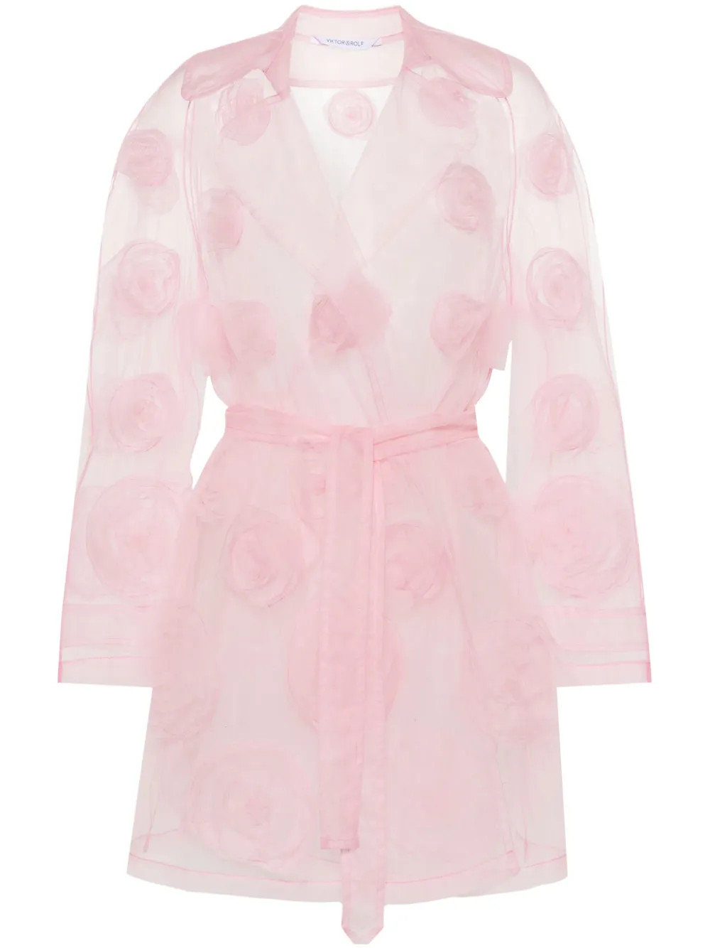 Viktor & Rolf rose-appliqué Tule Coat | Pink | FARFETCH | Farfetch Global