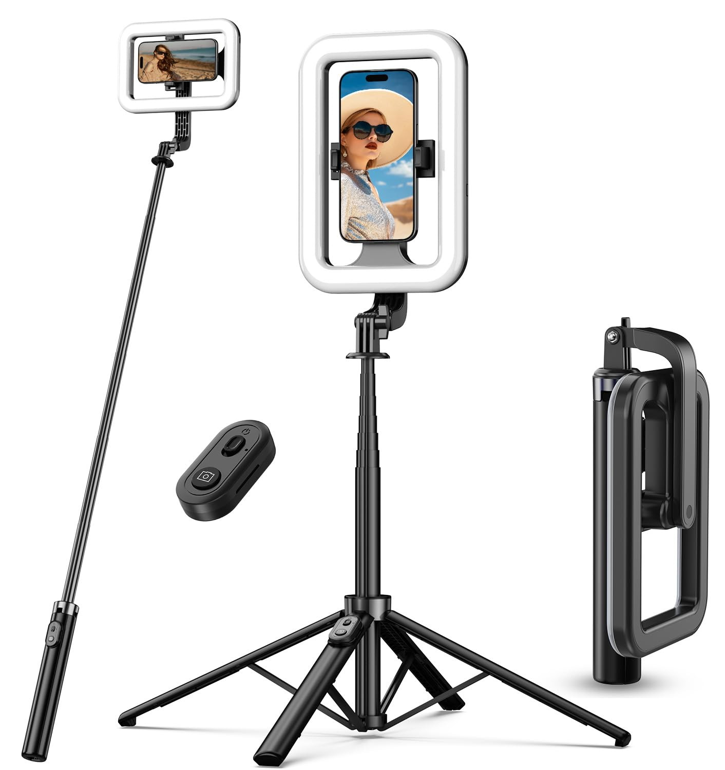 M MYBAT PRO Selfie Ring Light with 72" Tripod Stand - Extendable Selfie Stick with Light for Phon... | Amazon (US)