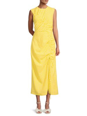 Gingham Ruched Wool Maxi Dress | Saks Fifth Avenue OFF 5TH