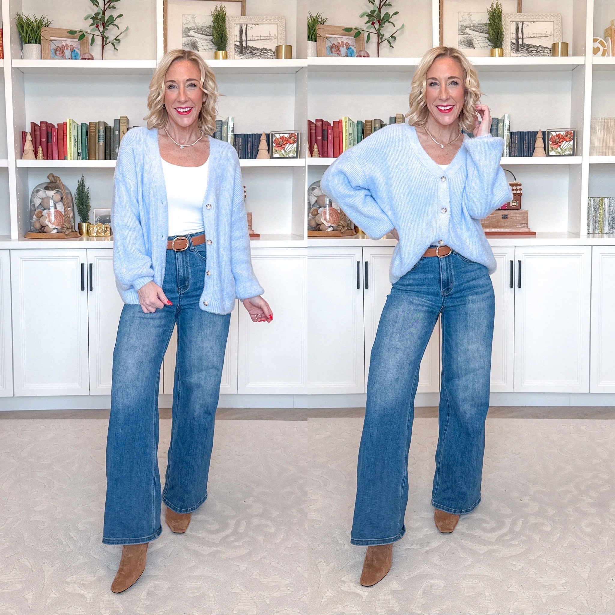 Walmart - 5 new sweaters - * Wide Leg Jeans - size 25.

Eyelash Button Front Cardigan - size small. $19.98. 2 colors. 

 

#LTKSeasonal #LTKFindsUnder50 #LTKOver40