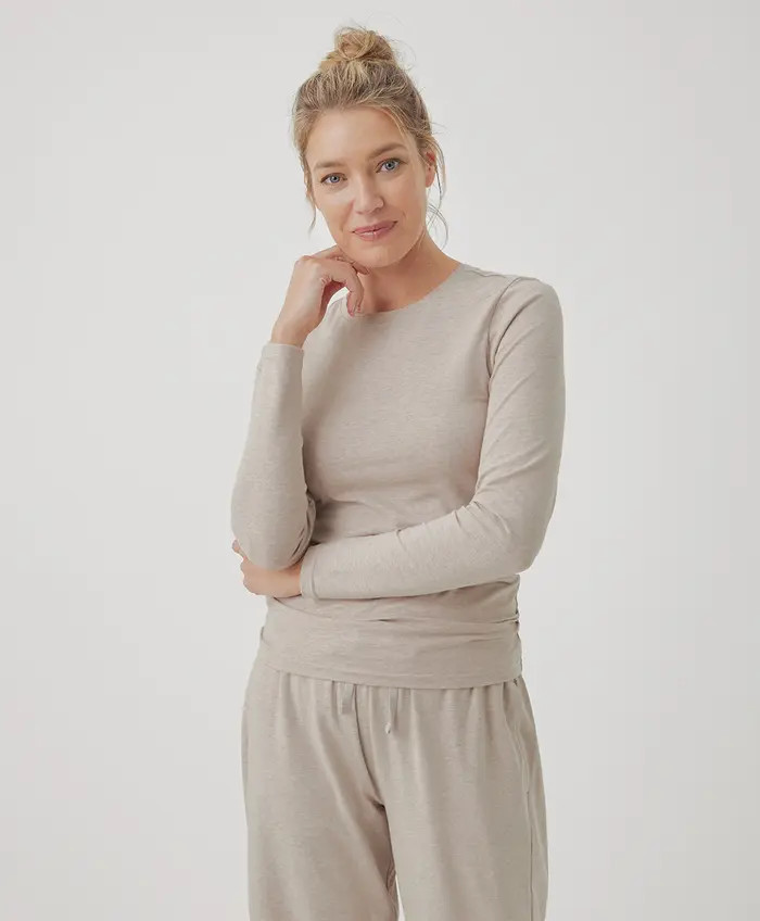 Organic Cotton Cool Stretch Fitted Long Sleeve Tee | Nordstrom