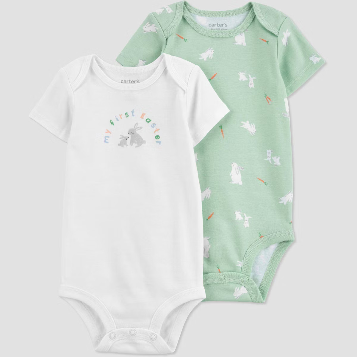 Carter's Just One You® Baby 2pk My First Easter Bodysuit - Green/White | Target
