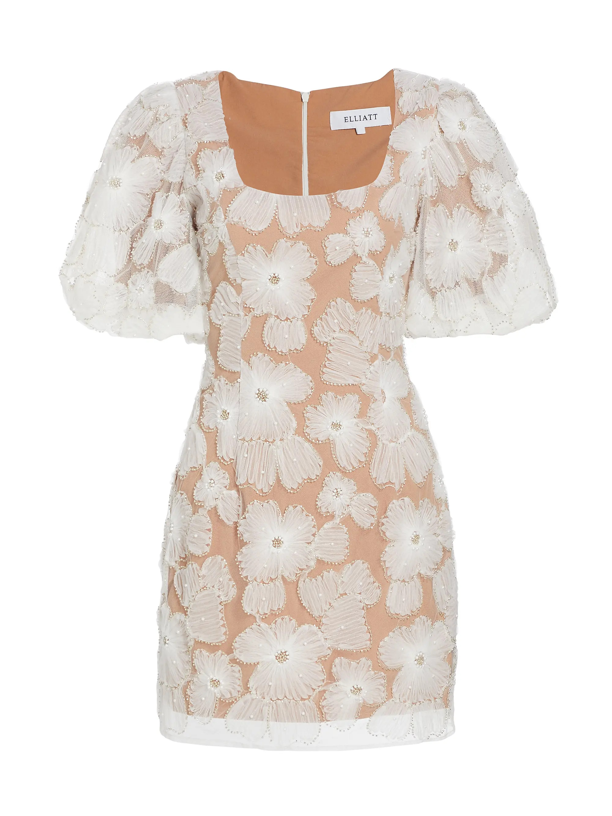 The New Bride Bellamy Embellished Mesh Minidress | Saks Fifth Avenue