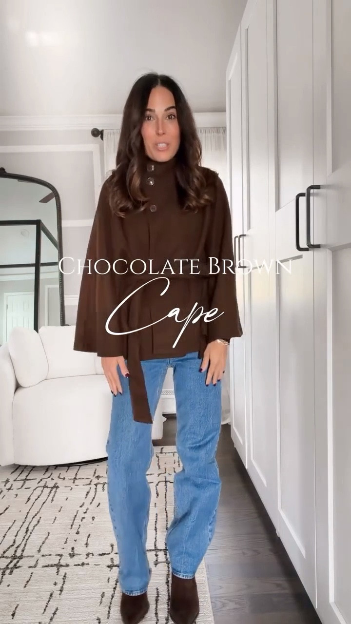 The chocolate brown cape I didn’t know I needed 🤎🍫 Such an elevated Amazon find — warm, chic, and so easy to throw on with denim and boots. Perfect for holiday errands, dinners, or when you want to look put together with zero effort. Wearing size small 

#LTKOver40 #LTKmomlife #LTKgrwm