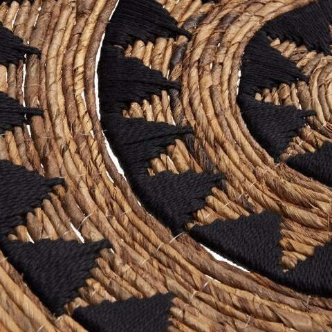 Black And Natural Banana Bark Woven Disc Wall Decor | World Market