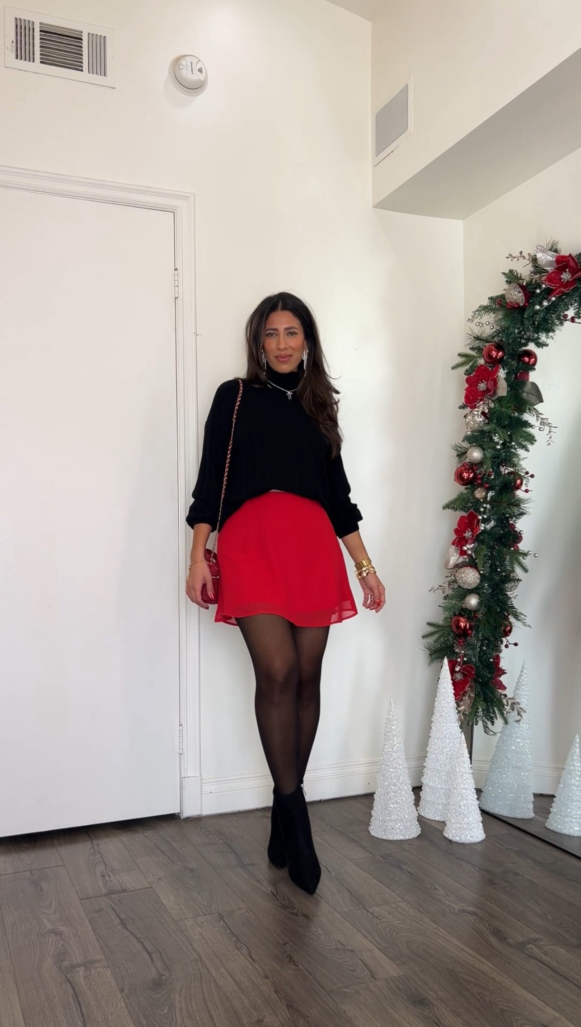 Walmart holiday outfit idea under $30
Wearing XS in the skirt 

#LTKootd #LTKHoliday #LTKFindsUnder50