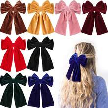 Oaoleer PCS Inch Large Velvet Hair Bows Clips For Women Girls Layered Big Handmade Bowknot Barrettes Long Velvet Bows Hair Accessories | SHEIN
