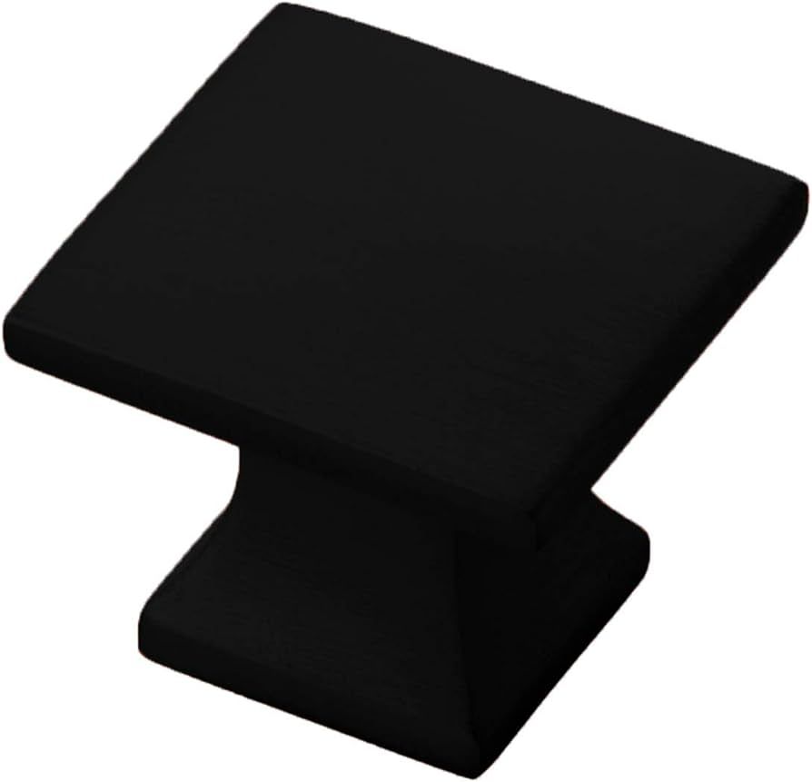 Hickory Hardware Studio Collection Knob 1-1/4 Inch Square Matte Black Finish (10 Pack) | Amazon (US)