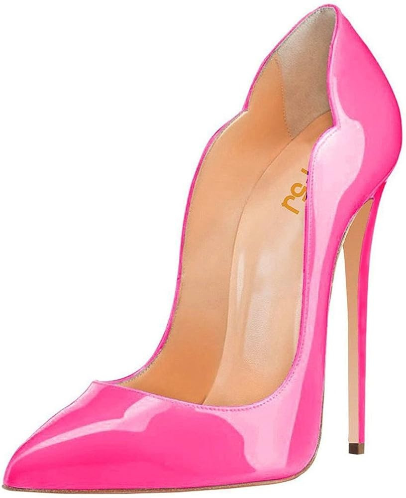 FSJ Women Classic Pointed Toe High Heels Sexy Stiletto Pumps Office Lady Casual Dress Shoes Size 4-1 | Amazon (US)