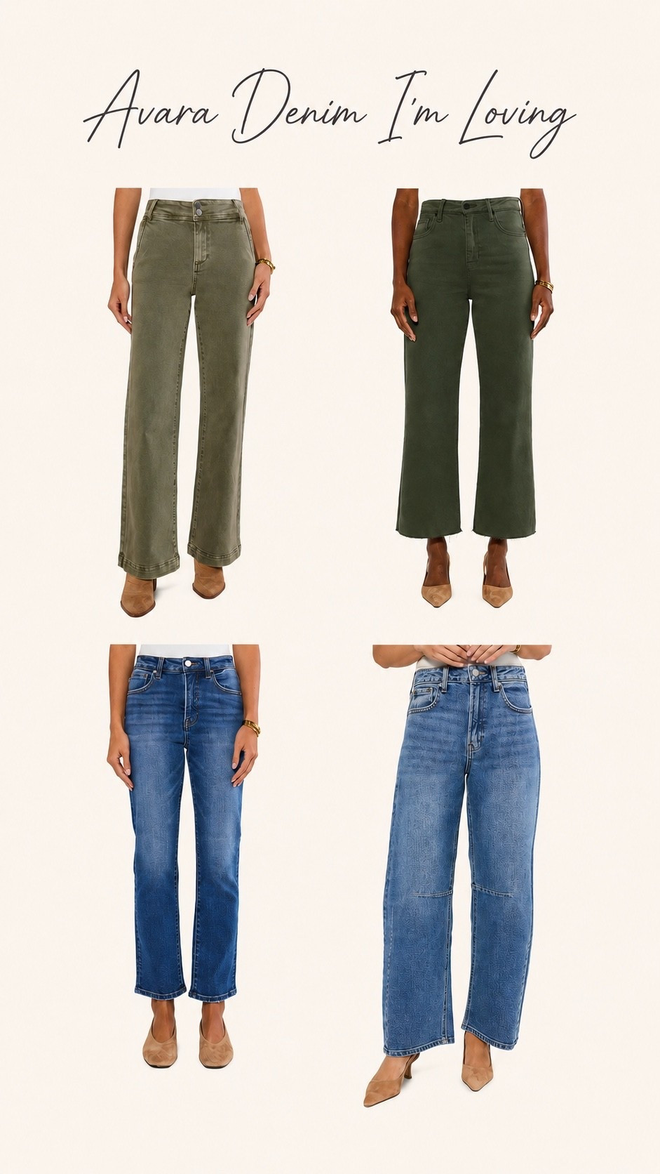 @Avara #avarapartner 
I ordered these Avara jeans and loved every single pair!! Such great fits and all under $100. I’m wearing a size 26 in each for reference and I’m 5’9”. Use code ANNA15 at checkout for 15% off! 🤍

#LTKSeasonal #LTKOver40 #LTKmomlife