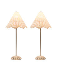 Set Of 2 Scalloped Rattan Table Lamps | TJ Maxx