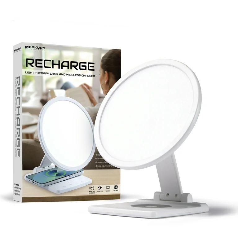 Merkury Innovations Recharge Therapy Lamp with Wireless Charger - UV-Free Sunlight-Mimicking LED ... | Walmart (US)