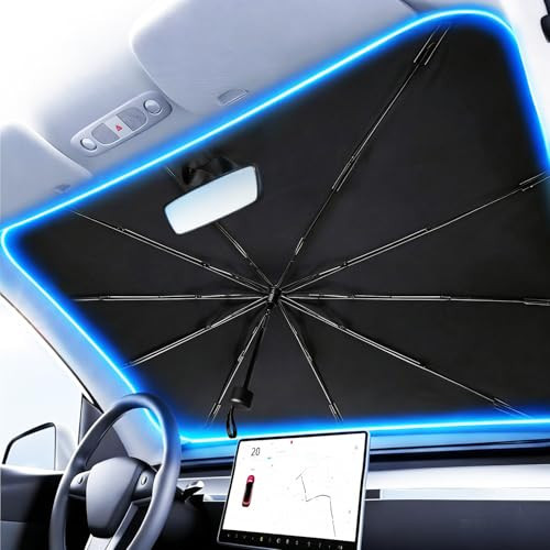 Sun Shade for Car Windshield: Windshield Sun Shade and 10 Skeletons,Protect Car from Sun Rays & Heat Damage Keep Cool and Protect Interior-56 L X 31" W | Amazon (US)