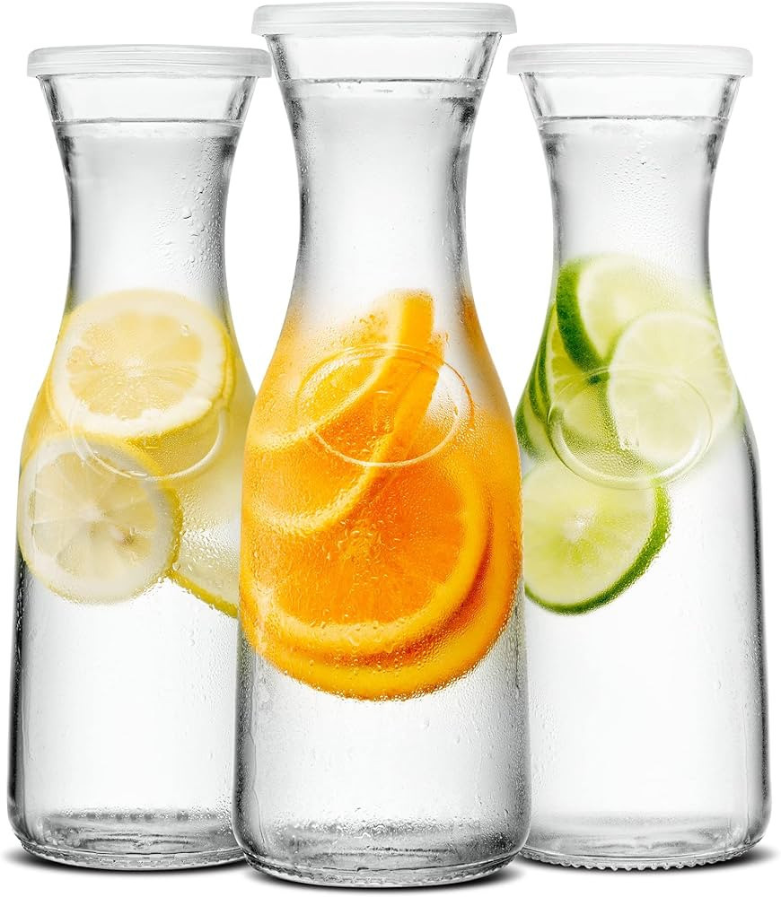 3pk Glass Carafe Pitchers With Lids | Amazon (US)