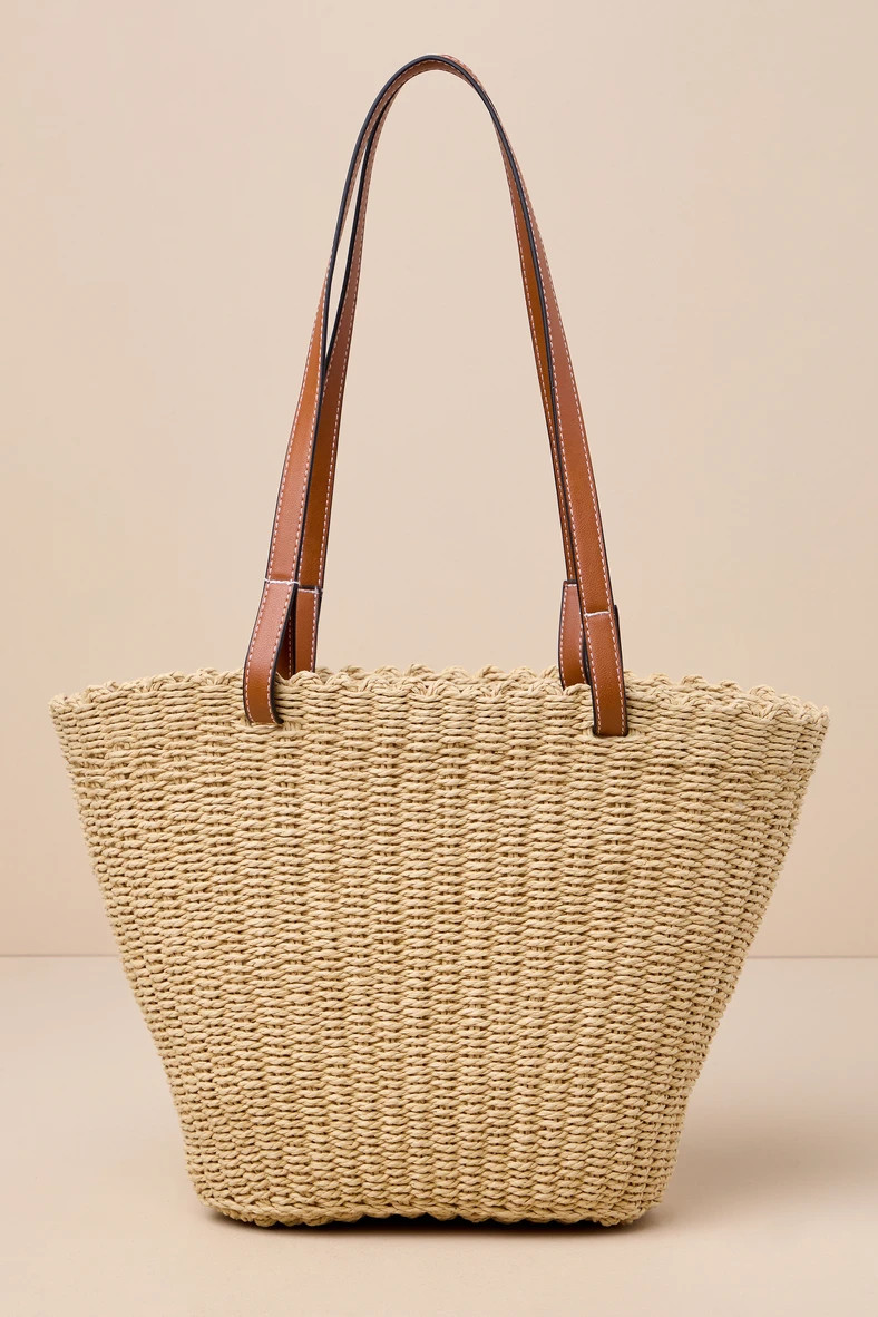 Summer Mode Beige Woven Shoulder Bag | Lulus