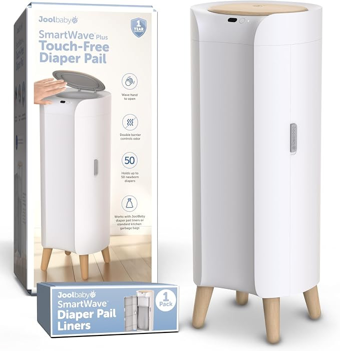 Jool Baby SmartWave Plus Diaper Pail & Refill \u2013 Motion Sensing Lid with Odor Lock \u2013 Com... | Amazon (US)