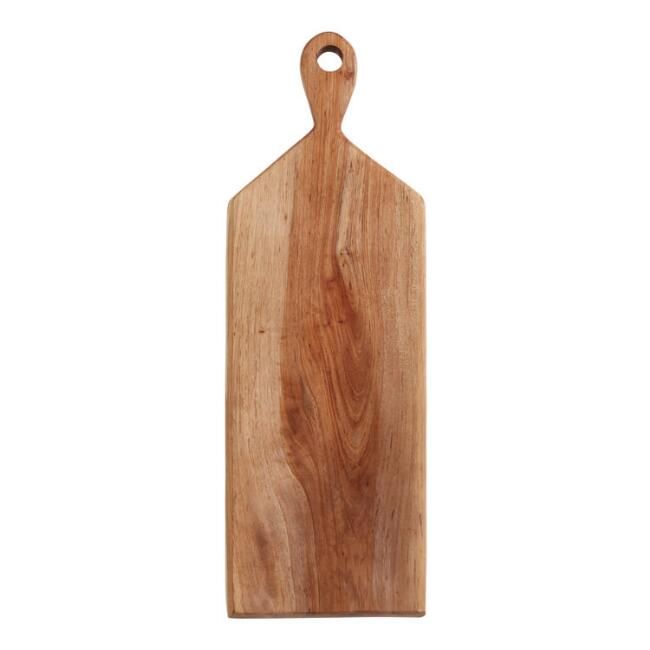 Natural Acacia Wood Footed Serving Board | World Market
