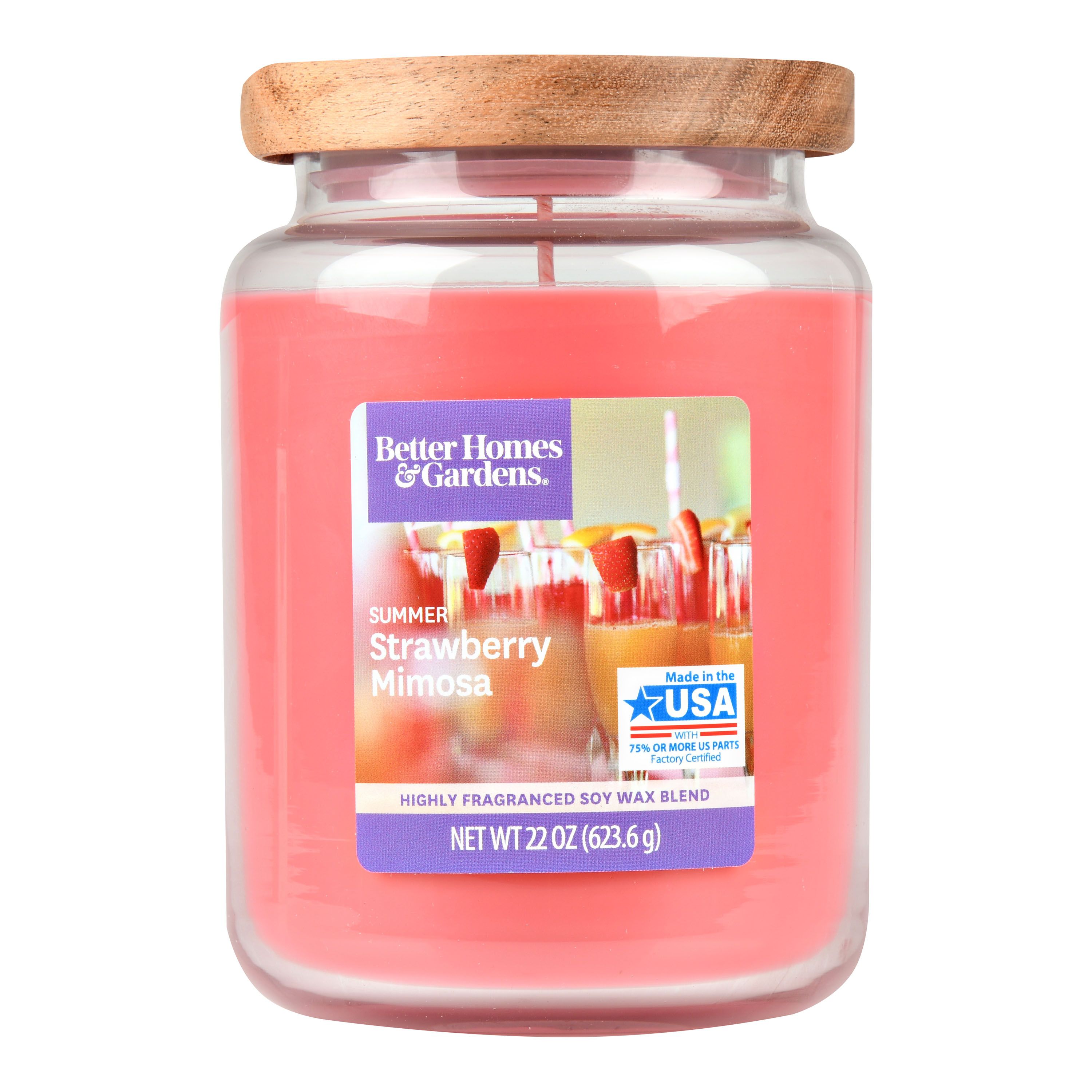 Better Homes & Gardens 22 oz Summer Strawberry Mimosa Single-Wick Candle | Walmart (US)