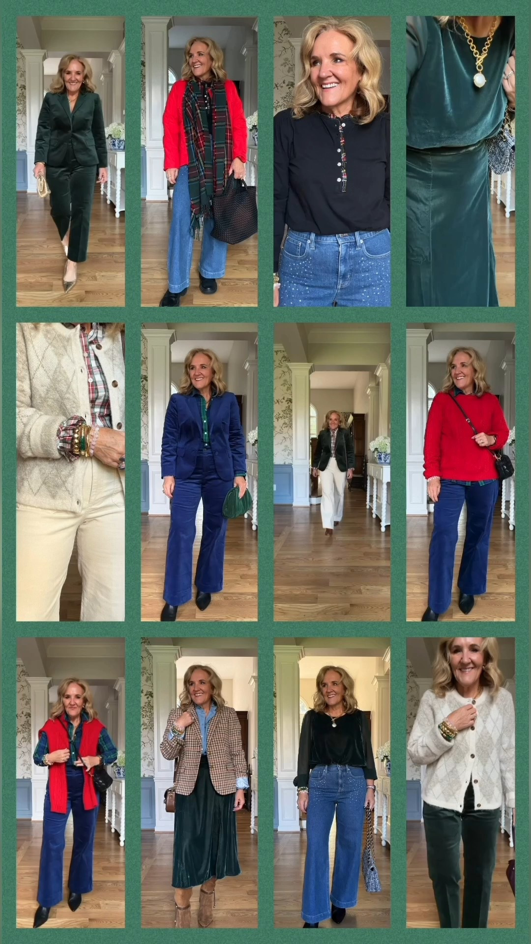 JCREW factory holiday haul! Place your order now to get your size especially if you’re buying matching pieces. These sizes will go.
Velvet blazer size 10, regular
Velvet pants size 8 petite. The slim straight pants I would recommend sizing up if you’re in between.
Argyle sweater size medium
Velvet top size
Velvet skirt size
Embellished jeans, size 29 petite I would size up if you’re in between
Tweed blazer this is a 12 regular from last year, but I like to relaxed Fit
Chambre blouse I’m in a medium petite size up if buying a petite
Blue velvet pants size 29 petite and they are roomy
Red sweater size up to a large and I like the relaxed fit
Plaid blouse size medium regular
Halfway corduroy’s size 28 petite
Tartan plaid trimmed Henley size medium
Talbots quilted red jacket size medium petite
Boots I always size up a half
20% off my jewelry code NANETTE20


#LTKOver40 #LTKHoliday #LTKSaleAlert