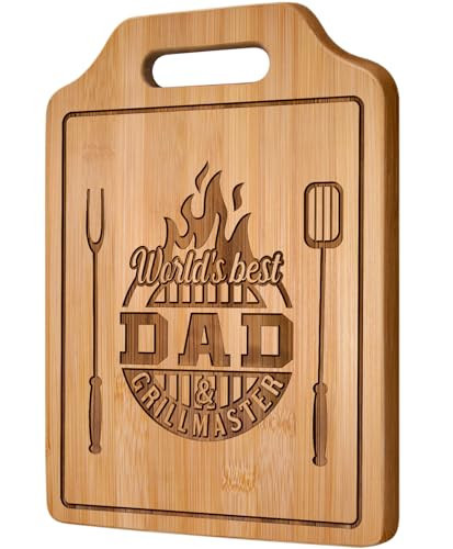 AceThrills Father Day Gift for Dad Gift for Dad from Daughter Son Wife, Birthday Gift for Dads Gifts Who Wants Nothing - Engraved Bamboo Cutting Board 13.78"L x 9.84"W x 0.4"Th | Amazon (US)