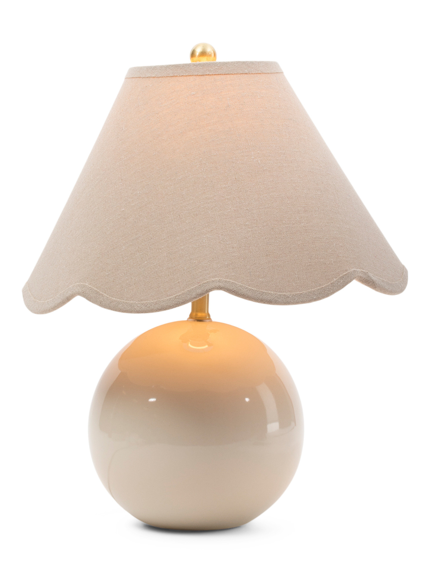 17in Ceramic Orb Table Lamp With Scalloped Shade | Marshalls