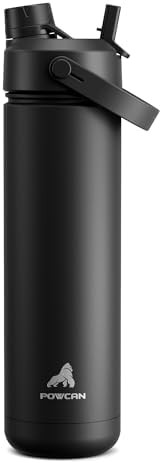 POWCAN 26 oz Insulated Water Bottle with 2-in-1 Straw and Spout Lid, Keep Cold 24H, Leak-Proof, F... | Amazon (US)