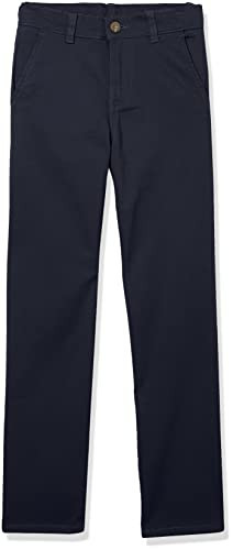 IZOD Boys' Toddler School Uniform Twill Khaki Pants, Flat Front & Comfortable Waistband, Navy Pull-On, 3T | Amazon (US)