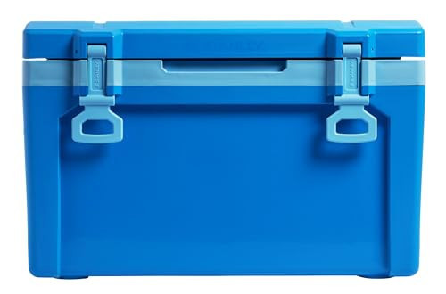 Stanley Adventure Outdoor Cooler 50 qt | Heavy Duty Outdoor Camping Cooler with Easy Carry Side Handles | 6 Days Cooling Ice Chest for 82 Cans | Flat Top Doubles as Seat | BPA-Free | Azure | Amazon (US)