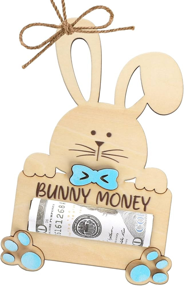 Yewfold Easter Bunny Money Holder for Cash, Cash Holder for Easter Basket Stuffers, Wooden Bunny ... | Amazon (US)