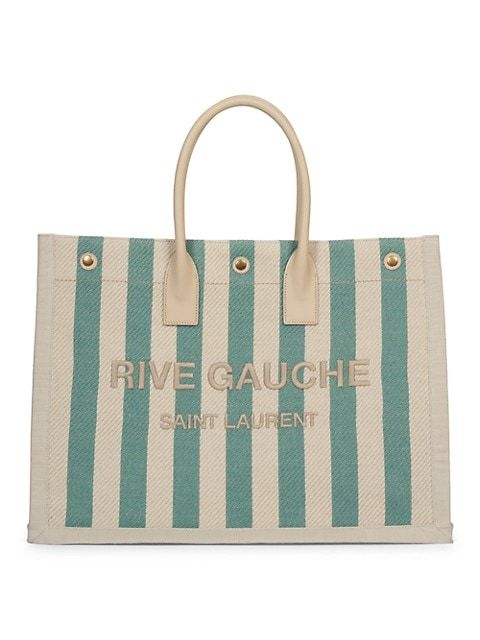 Rive Gauche Stripe Canvas Tote | Saks Fifth Avenue