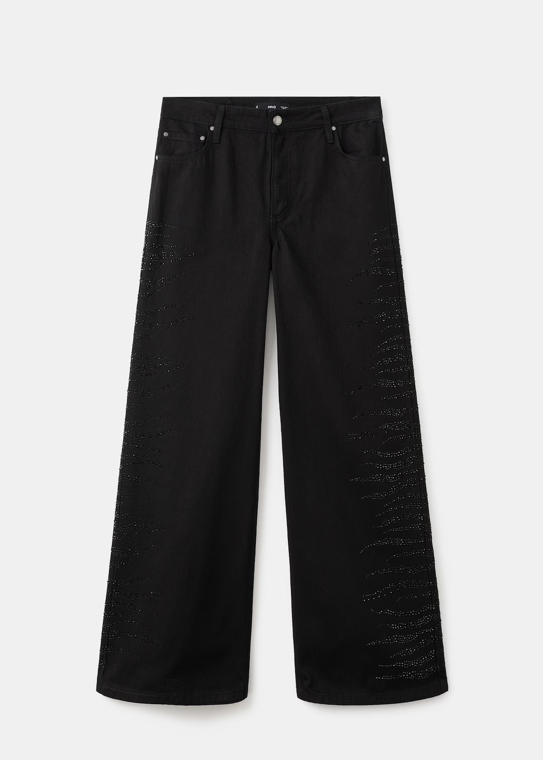 Wide-leg jeans with rhinestones - Women | MANGO USA | Mango (US/MX/AU)