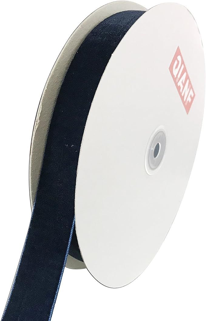 Amazon.com: QIANF Vintage Navy Blue Velvet Ribbon, 1 Inch X 25Yd | Amazon (US)