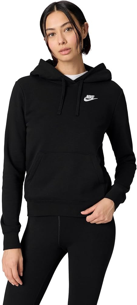 Nike Women's Sportswear Club Fleece Pullover Hoodie, Black/White, Medium at Amazon Women’s Clot... | Amazon (US)