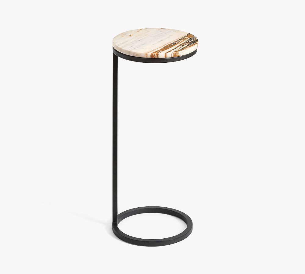 Delaney Round Marble C-Table | Pottery Barn (US)
