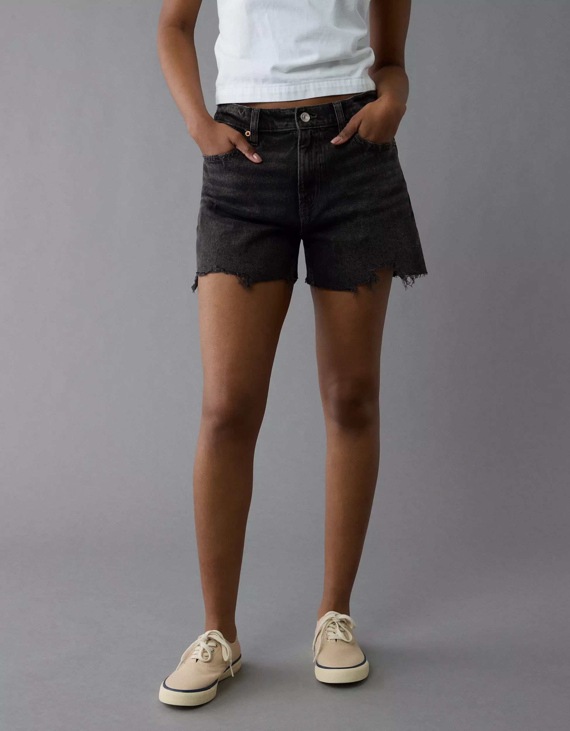AE Stretch Low-Rise Ex-Boyfriend Denim Short | American Eagle Outfitters (US & CA)