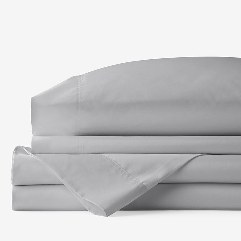Classic Smooth Rayon Made From Bamboo Sateen Bed Sheet Set - Pebble Gray, Twin | The Company Store