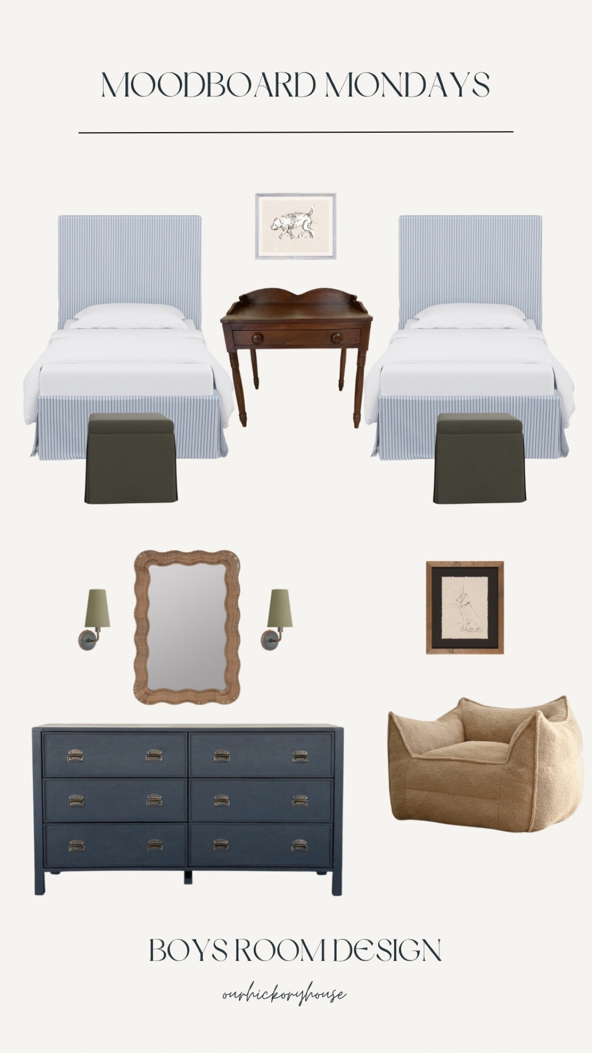 Boys’ bedroom design that will stand the test of time! Classic colors and patterns, with some sweet dog art to boot 

#LTKhome #LTKstyletip