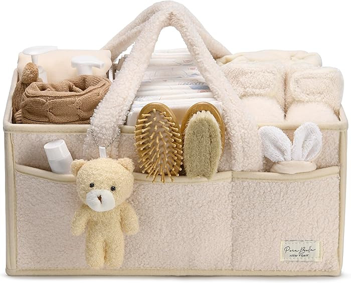 PeraBella Baby Diaper Caddy Organizer with Handle, Boy & Girl Shower Gift Basket, Portable Diaper... | Amazon (US)