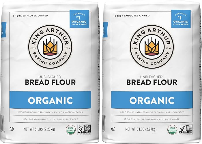 King Arthur 100% Organic Bread Flour, Unbleached, 5 lb - Non-GMO Project Verified, No Preservativ... | Amazon (US)