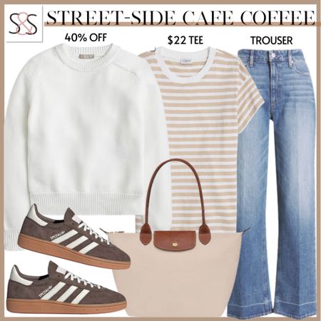 I love this sweatshirt over a striped tea and wide jeans. These adidas sneakers are a great way to dress down this spring outfit!

#LTKover40 #LTKSeasonal #LTKstyletip