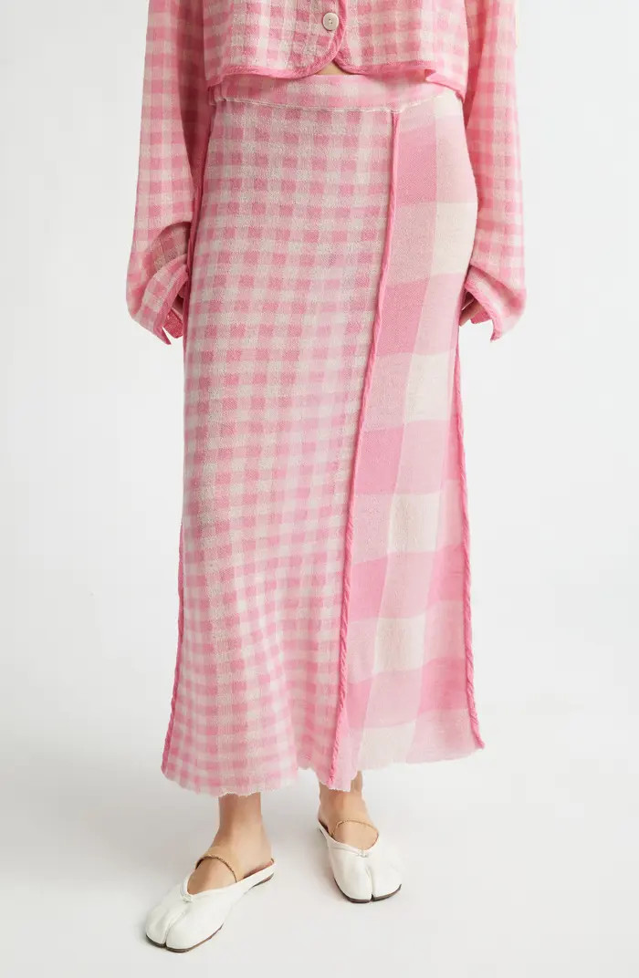 Mixed Scale Gingham Wool Maxi Skirt | Nordstrom