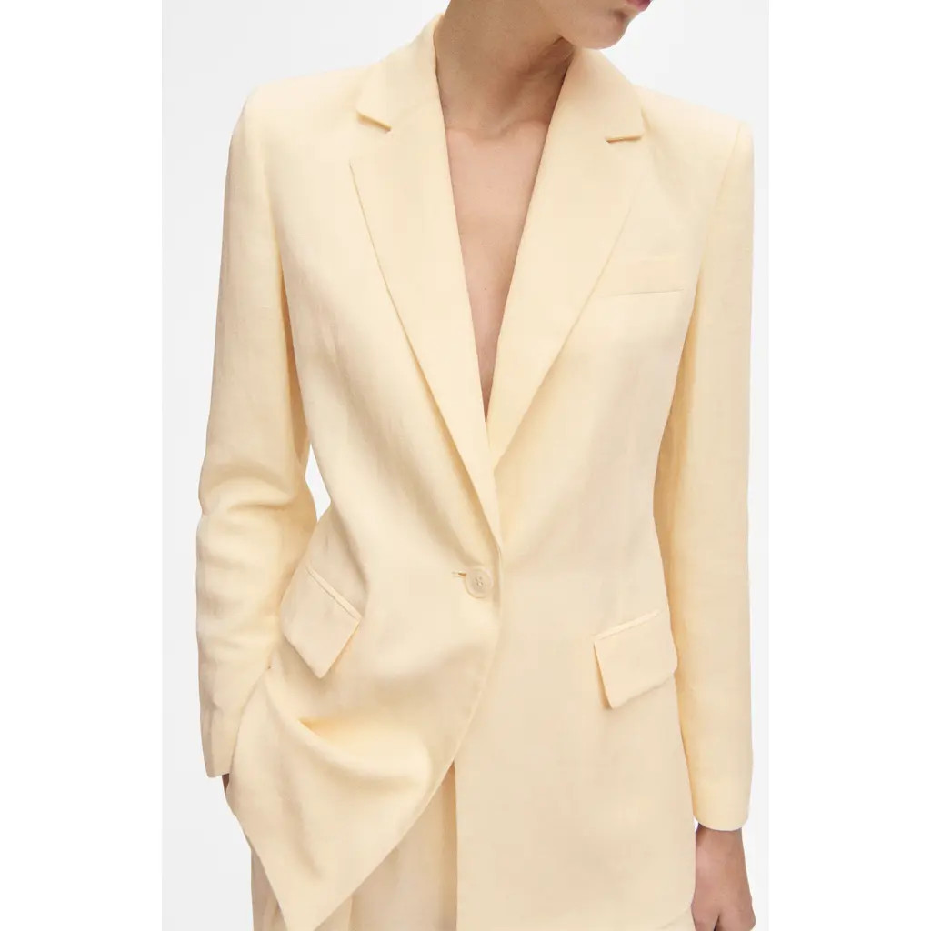 MANGO Notch Lapel Blazer in Vanilla at Nordstrom, Size X-Small | Nordstrom