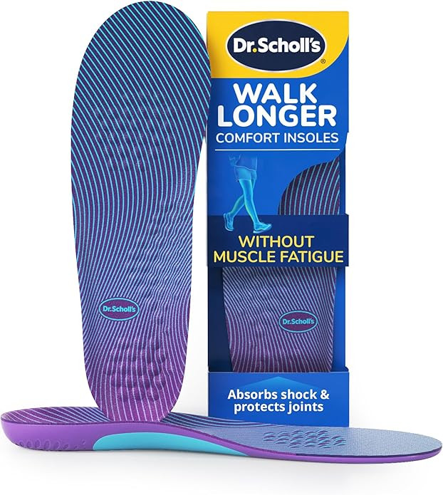 Dr. Scholl's Walk Longer Insoles - Comfortable Plush Foam Cushioning Inserts for Walking, Hiking,... | Amazon (US)
