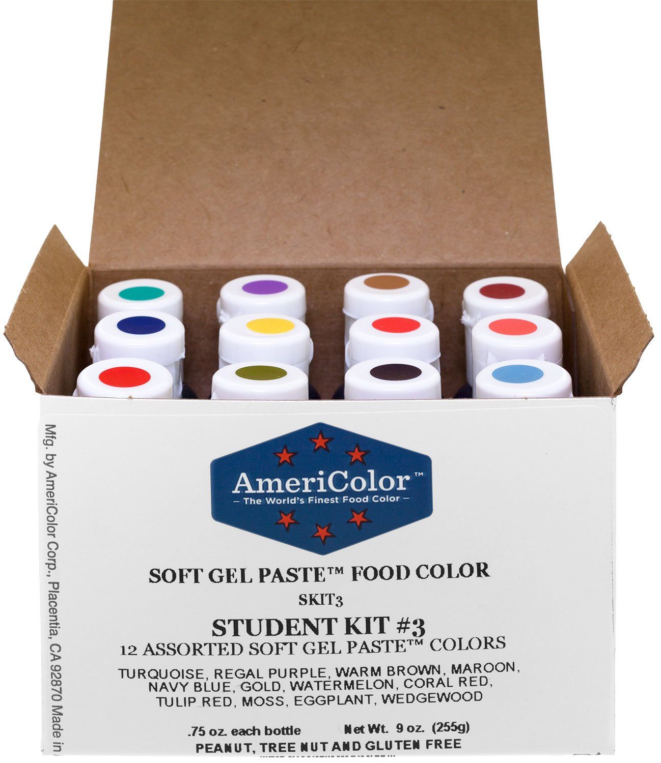 Food Coloring AmeriColor Student - Kit 3 12 .75 Ounce Bottles Soft Gel Paste Colors | Amazon (US)