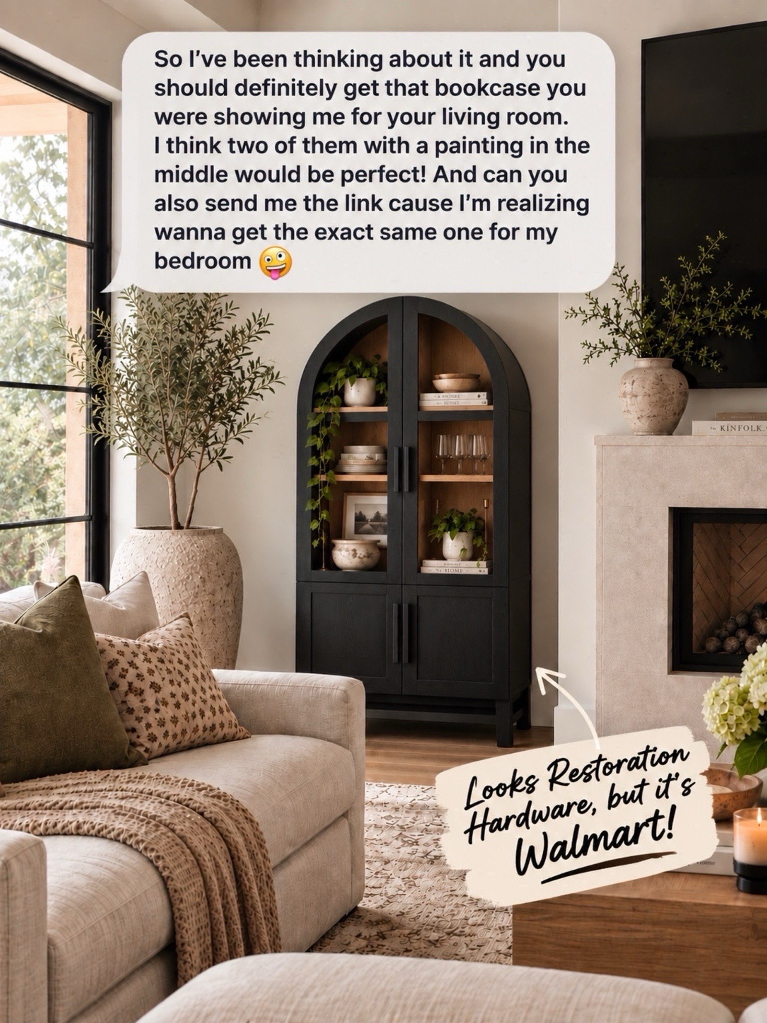 This bookcase is so beautiful. Just ordered two to put in my living room. I’m going to put them next to each other with about 4 feet in between where I’m gonna put a plant and then a photo with a light above it. 

And to get a gorgeous bookshelf that looks restoration hardware for under $300 is such an good price! ￼￼

#LTKHome